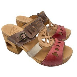 Dansko Shoes Dansko Oralee Platform Sandals 38 Leather Wooden